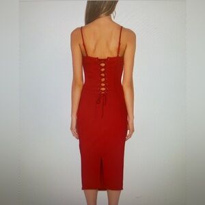 Red lace up back dress . Sold out online